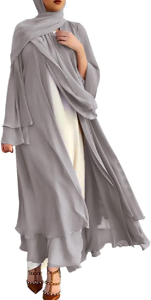 IDOPIP Abaya Damen Muslimische Kleider Chiffon