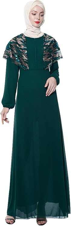 GladThink Women Muslim Islamic Classic Elegant Chiffon Abaya