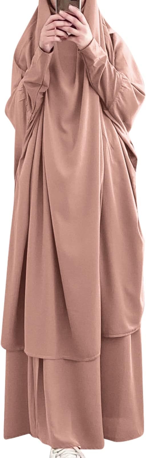 OLEMEK Muslim Islamic Women's Full Cover Long Khimar Skirt Abaya