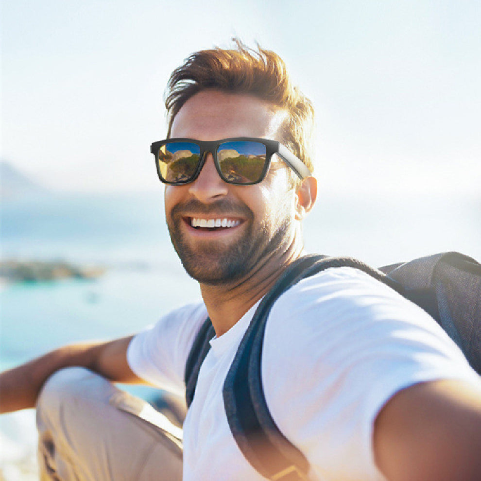 Bluetooth Smart Sunglasses Polarized with Origional Camera, Speeker Voice Assistant Open Ear