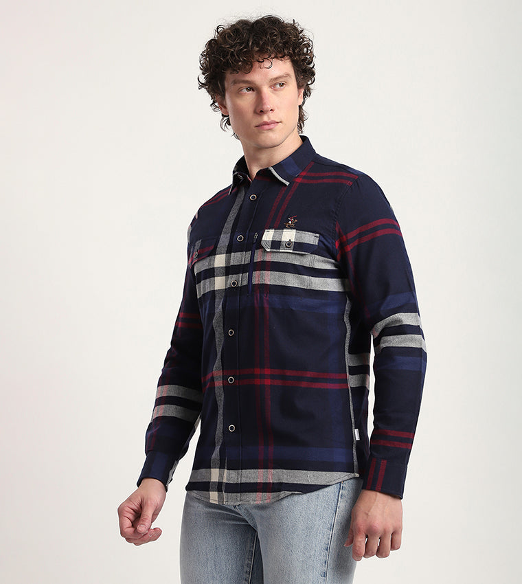 Beverly Hills Polo Club Plaid Long Sleeves Casual Shirt