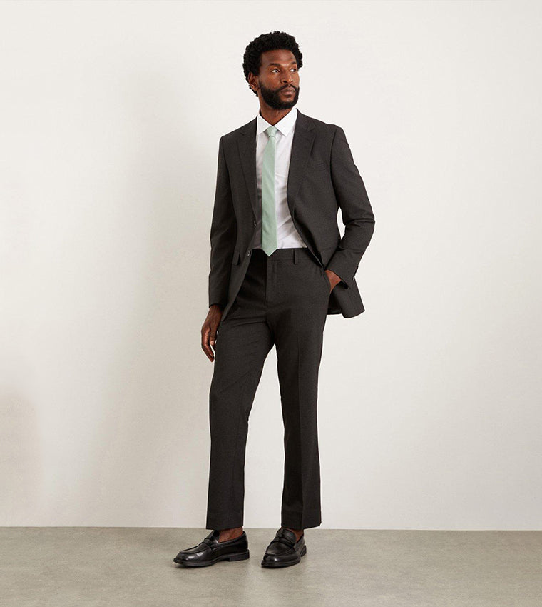 Burton Tailored Fit Charcoal Suit Trousers