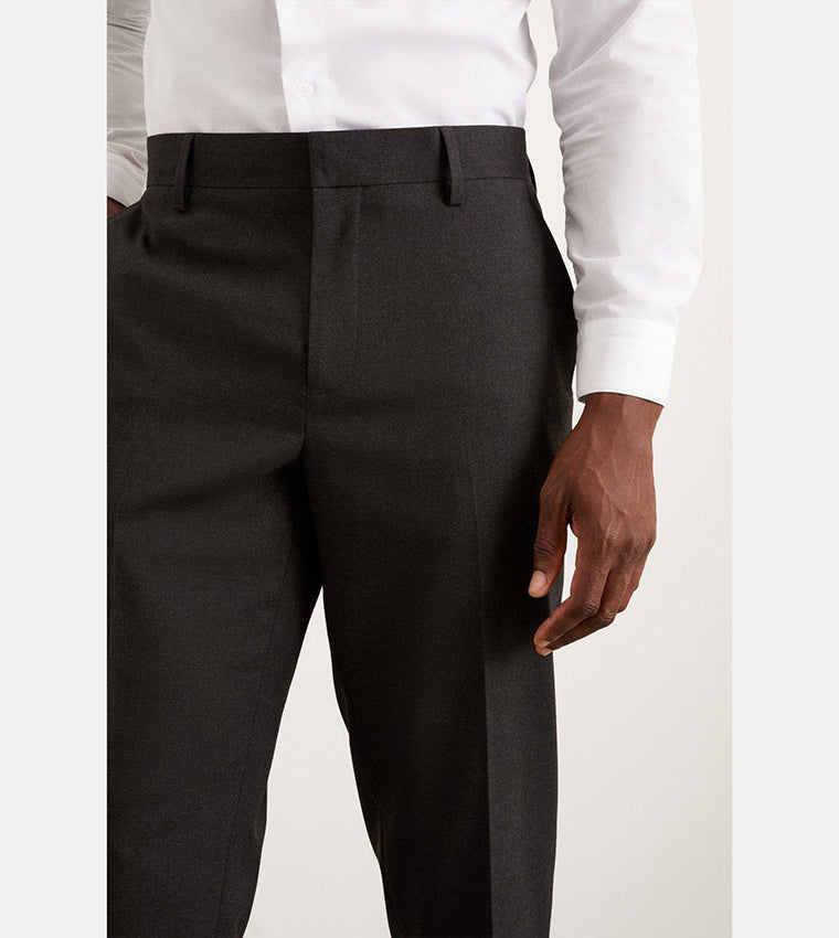 Burton Tailored Fit Charcoal Suit Trousers