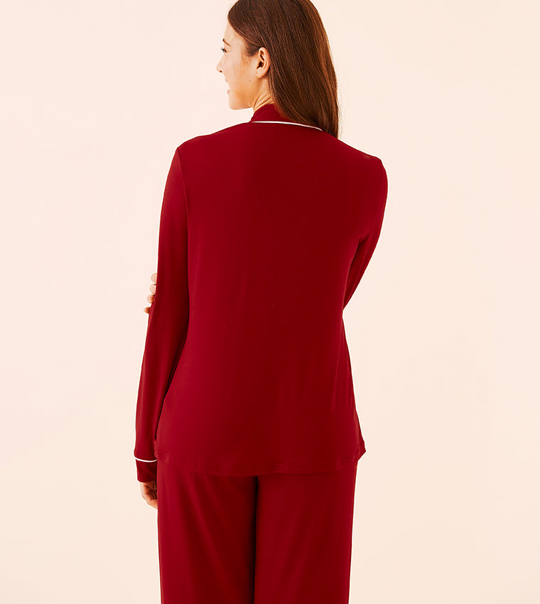 La Vie en Rose Comfort & Joy Print Super Soft Button-Down Sleep Shirt