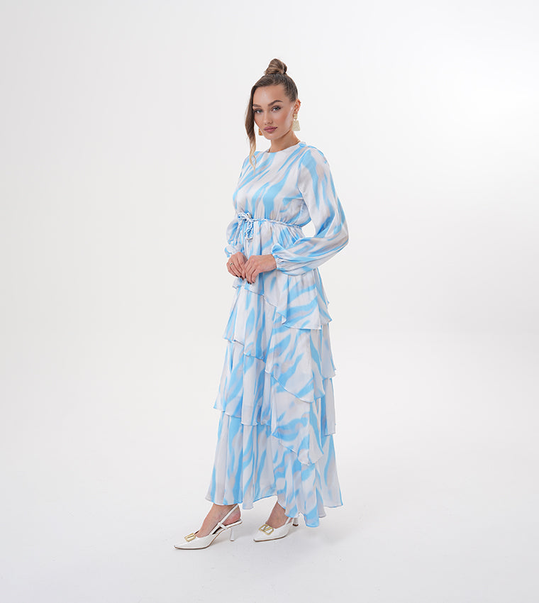 Marvella By Rasha Breeze Patterned Layered Maxi Dress