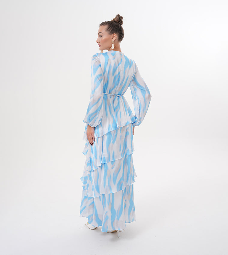 Marvella By Rasha Breeze Patterned Layered Maxi Dress