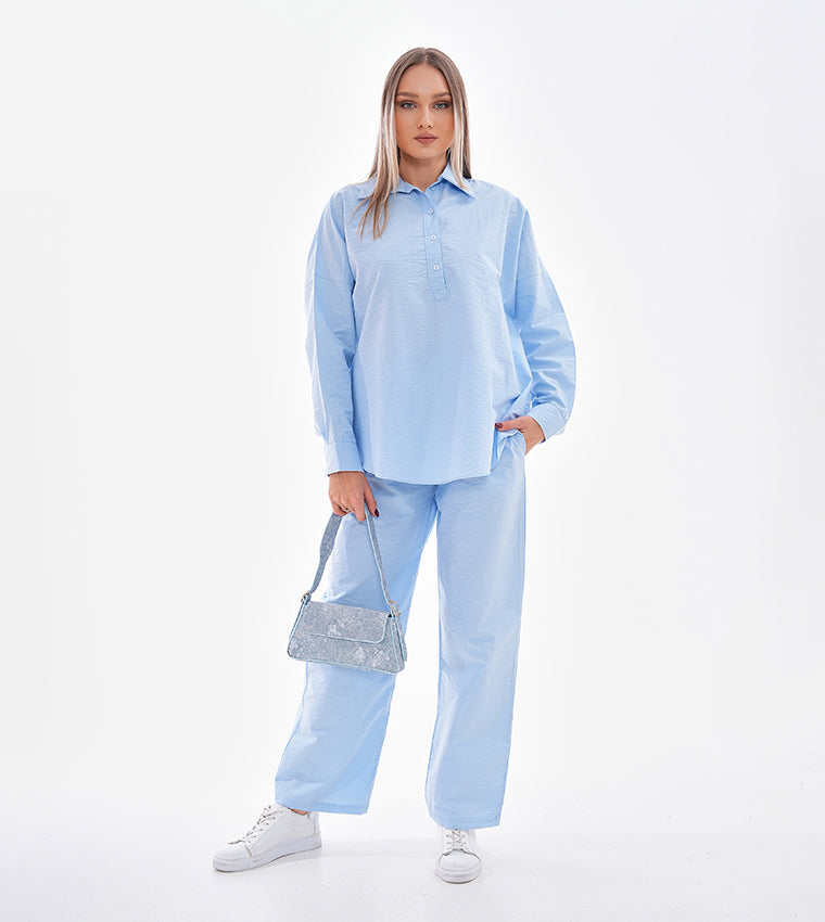 Marvella By Rasha Solid Long Sleeves Co-Ord Set