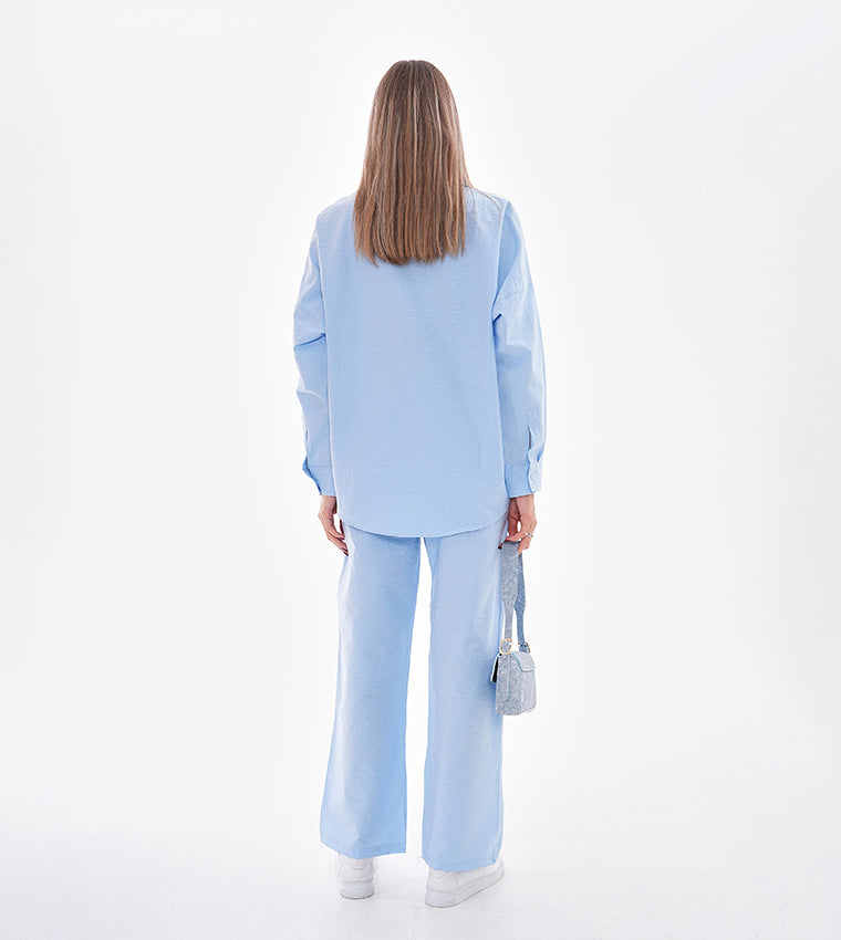 Marvella By Rasha Solid Long Sleeves Co-Ord Set