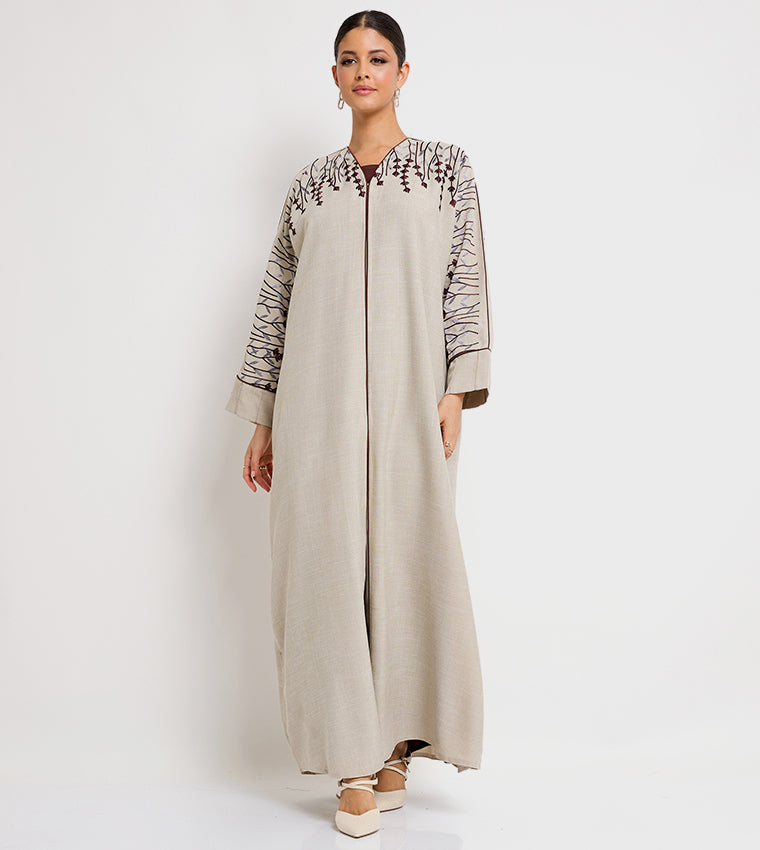 Roza Abaya Embroidered Long Sleeves Abay