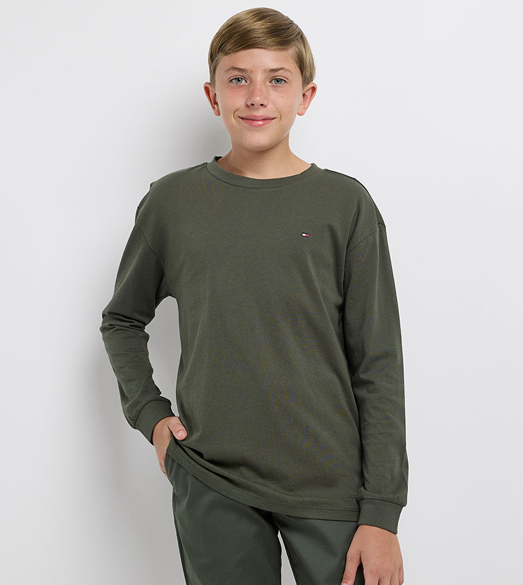 Tommy Hilfiger Flag Detail Long Sleeves T-Shirt