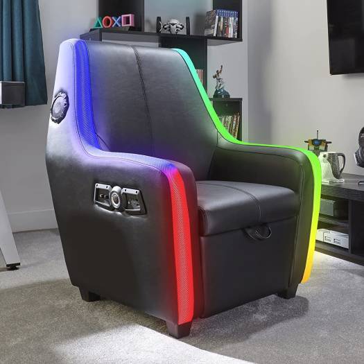 X-Rocker Premier Maxx RGB 4.1 Multi-Stereo Storage Gaming Chair with Vibrant LED, Neo Motion RGB Lighting,