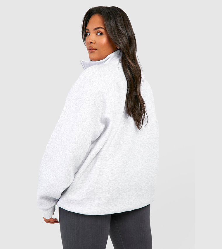 boohoo Oversized Half Zip Sweatshirt